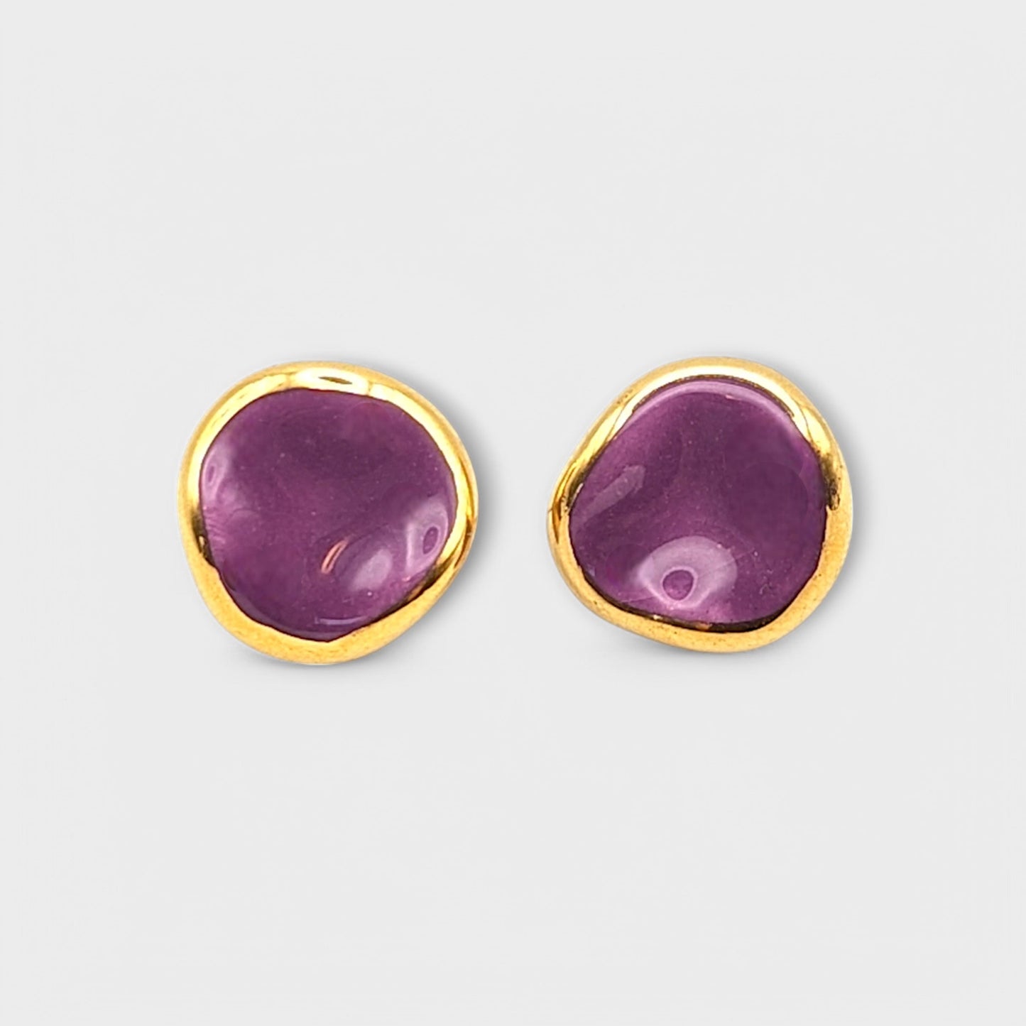 Maximilianas Ondulado ceramic stud earrings - magenta