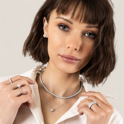 CHOE 1 Carat Heart Sterling Silver Necklace