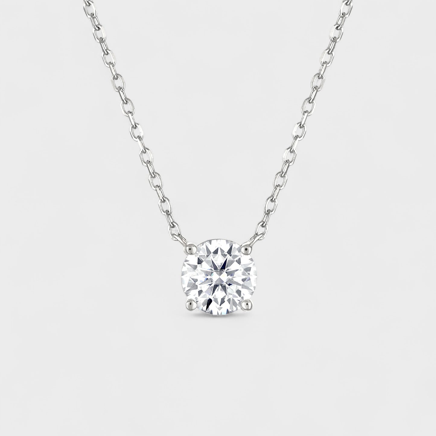 CHOE 1 Carat Round Sterling Silver Necklace