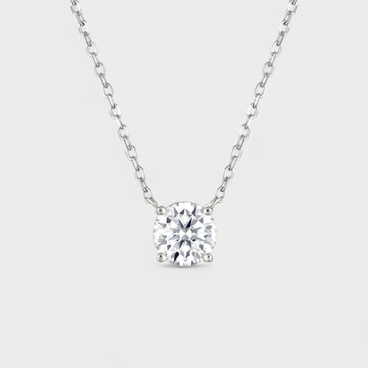 CHOE 1 Carat Round Sterling Silver Necklace