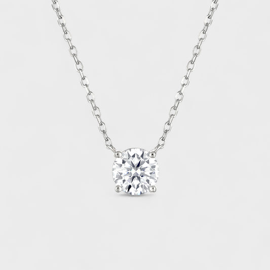CHOE 1 Carat Round Sterling Silver Necklace