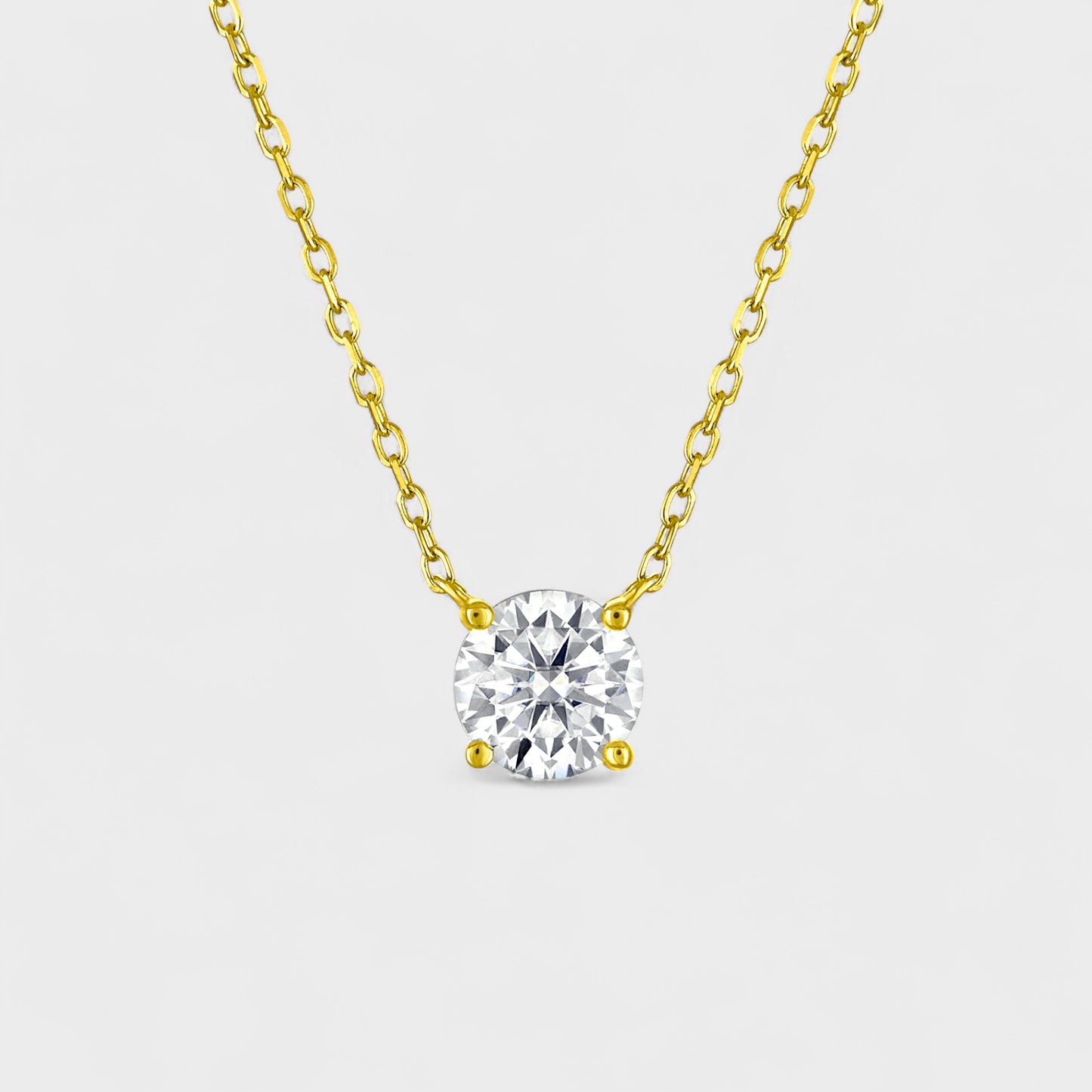 CHOE 1 Carat Round 14K Gold Vermeil Necklace