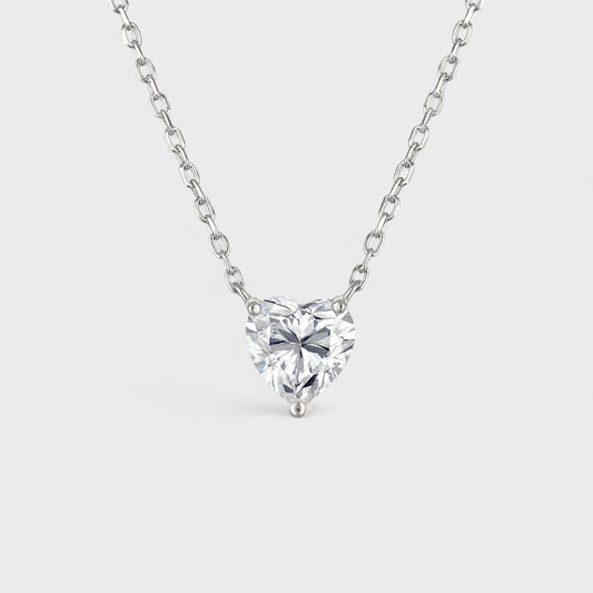 CHOE 1 Carat Heart Sterling Silver Necklace