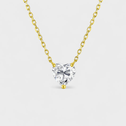 CHOE 1 Carat Heart 14K Gold Vermeil Necklace