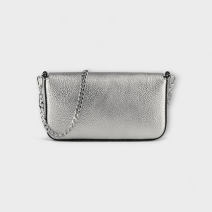 Pourchet Gunmetal Silver Club Clutch Bag
