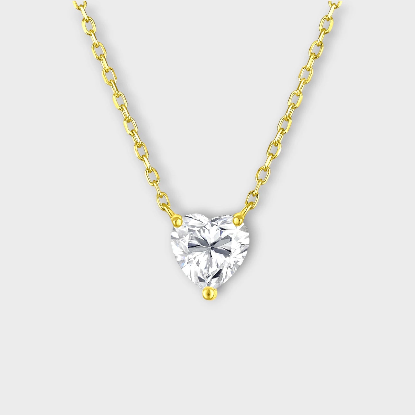 CHOE 1 Carat Heart 14K Gold Vermeil Necklace