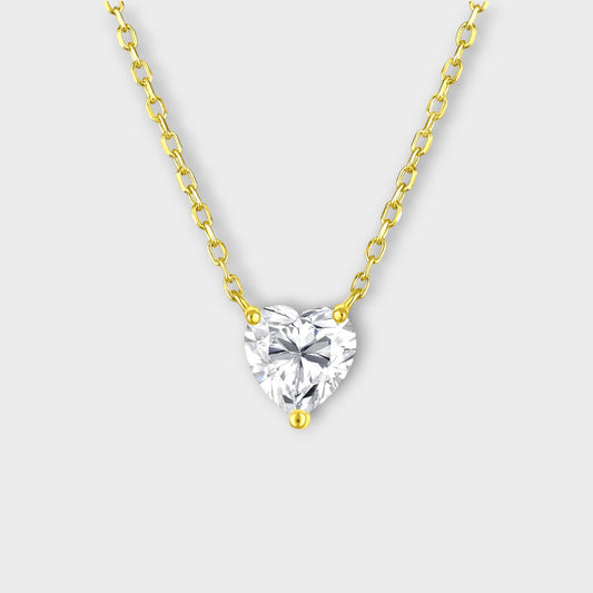 CHOE 1 Carat Heart 14K Gold Vermeil Necklace