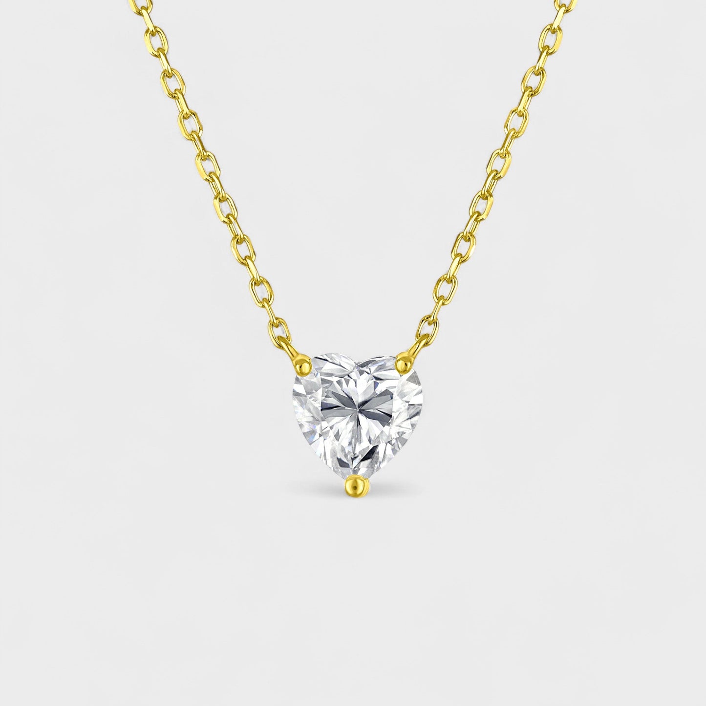 CHOE 14K gold vermeil heart-shaped moissanite pendant necklace - hero shot