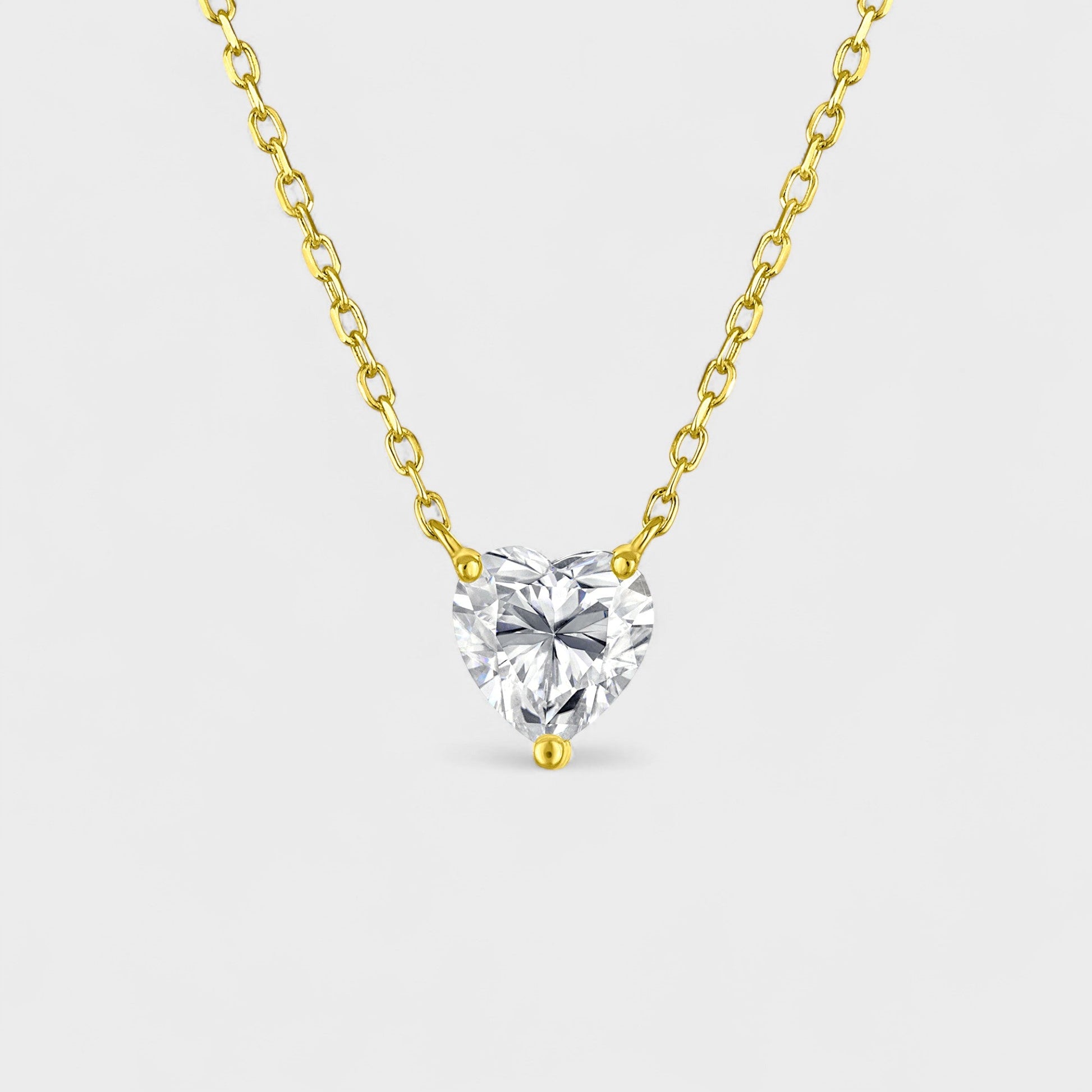 CHOE 14K gold vermeil heart-shaped moissanite pendant necklace - hero shot