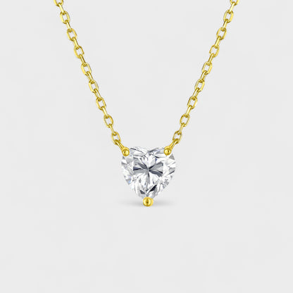 CHOE 14K gold vermeil heart-shaped moissanite pendant necklace - hero shot