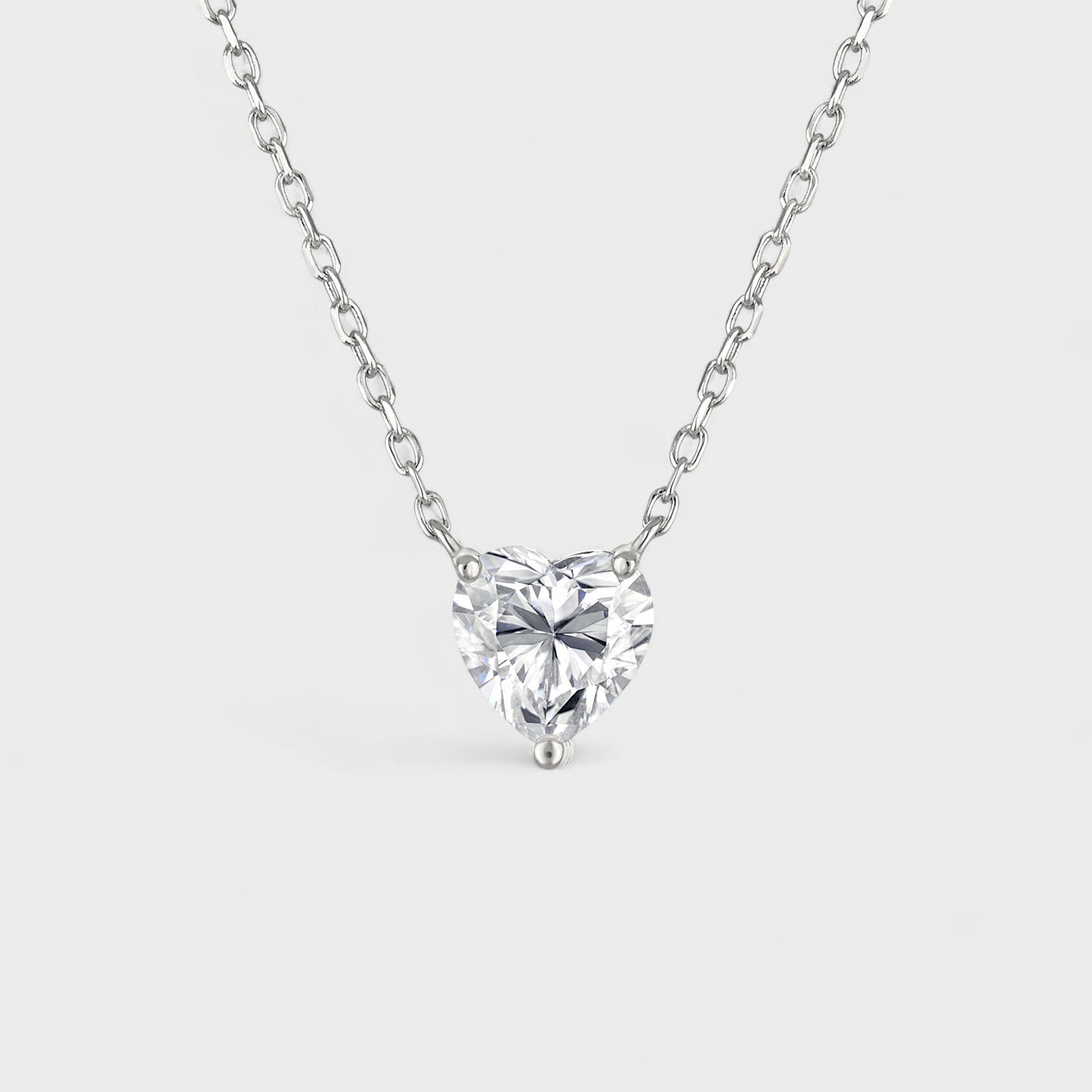 CHOE 1 carat heart moissanite necklace in sterling silver - hero shot