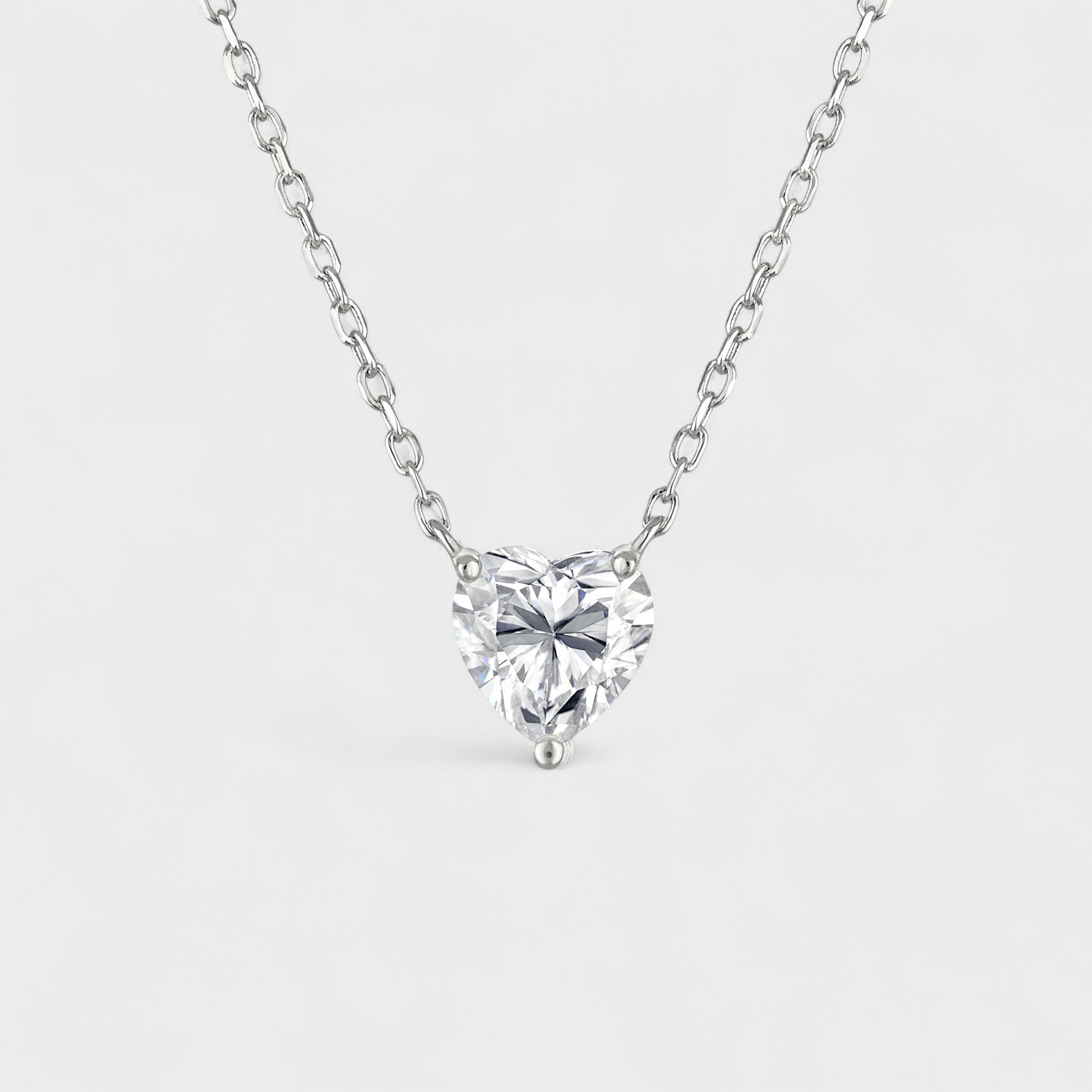 CHOE 1 carat heart moissanite necklace in sterling silver - hero shot