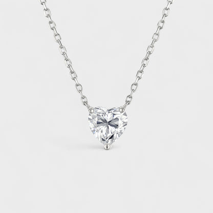 CHOE 1 carat heart moissanite necklace in sterling silver - hero shot
