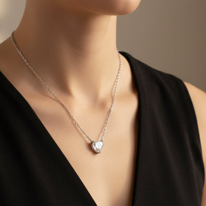 CHOE 1 Carat Heart Sterling Silver Necklace
