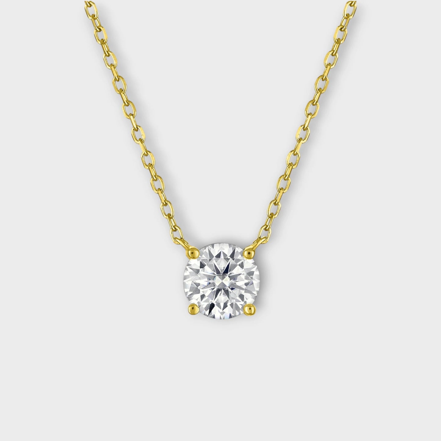 CHOE 1 Carat Round 14K Gold Vermeil Necklace