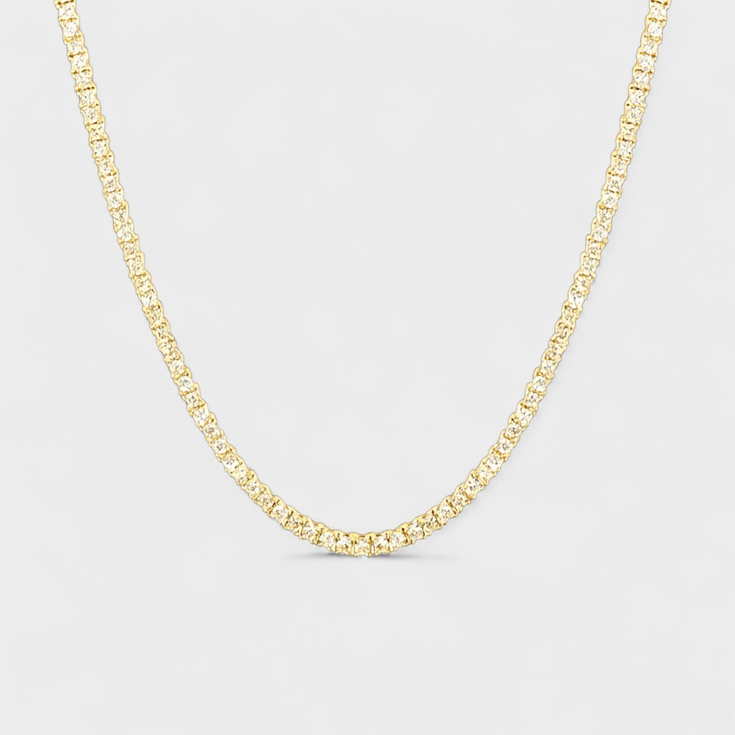 CHOE round four prong adjustable tennis necklace in 14K gold vermeil