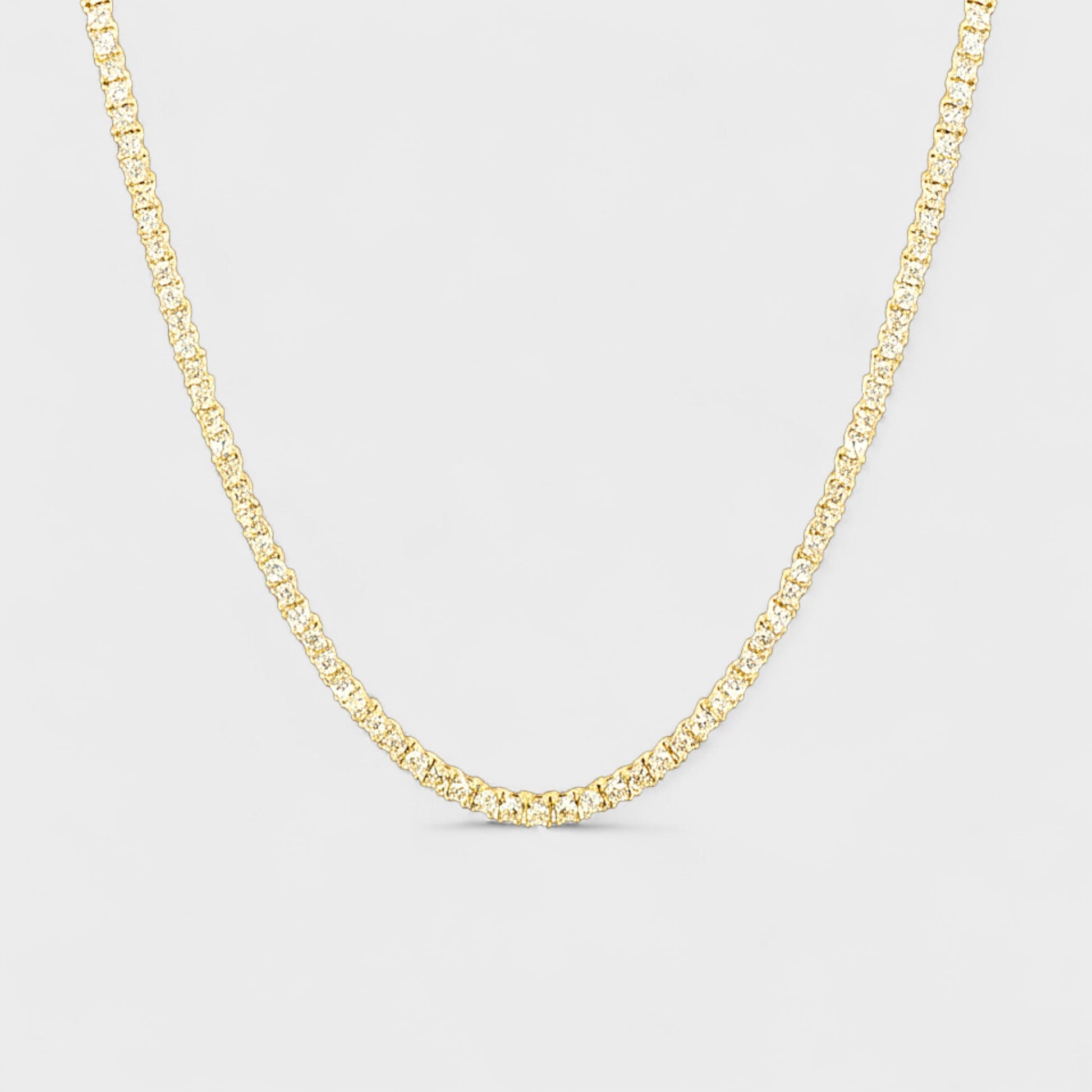 CHOE round four prong adjustable tennis necklace in 14K gold vermeil