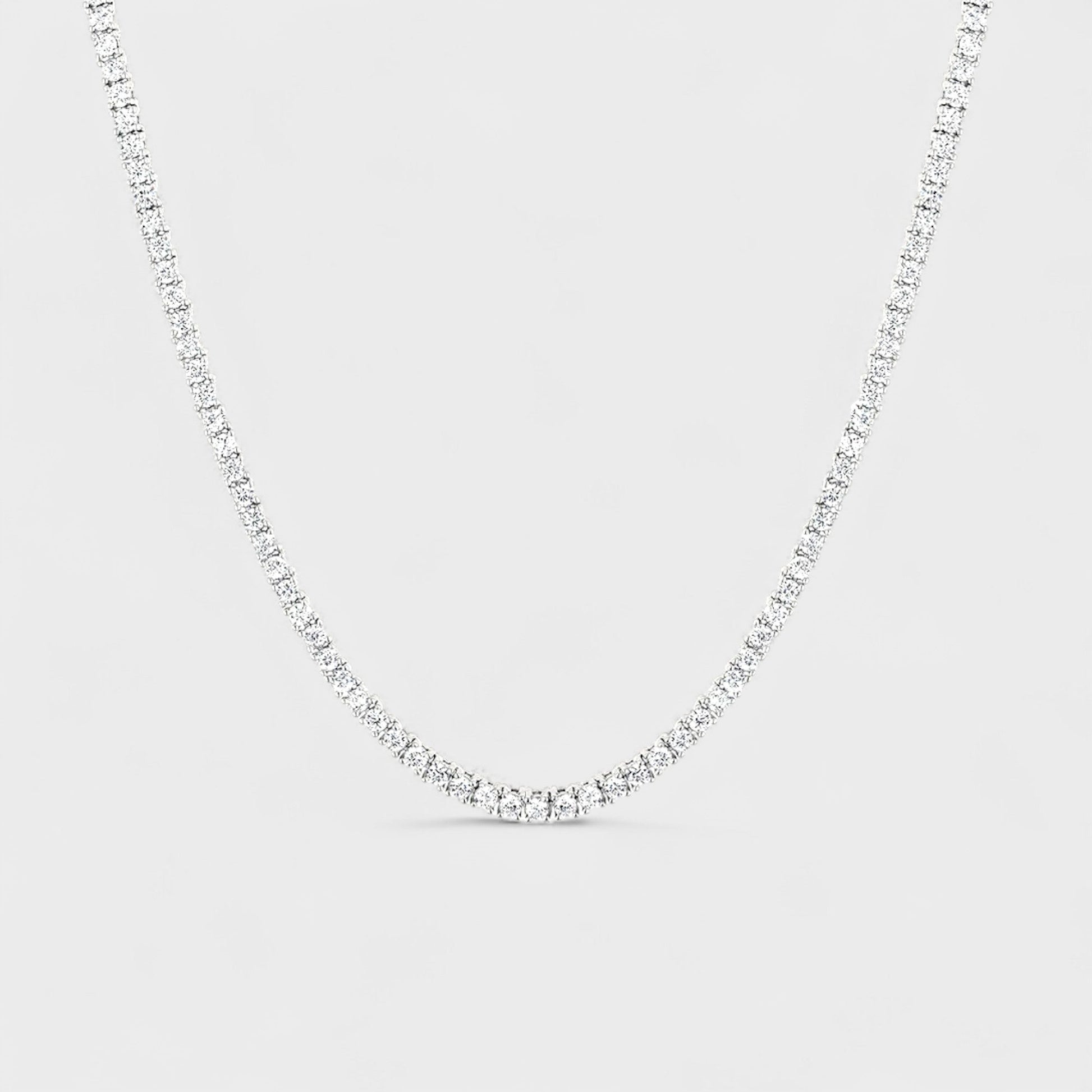 CHOE adjustable tennis necklace in sterling silver with round stones