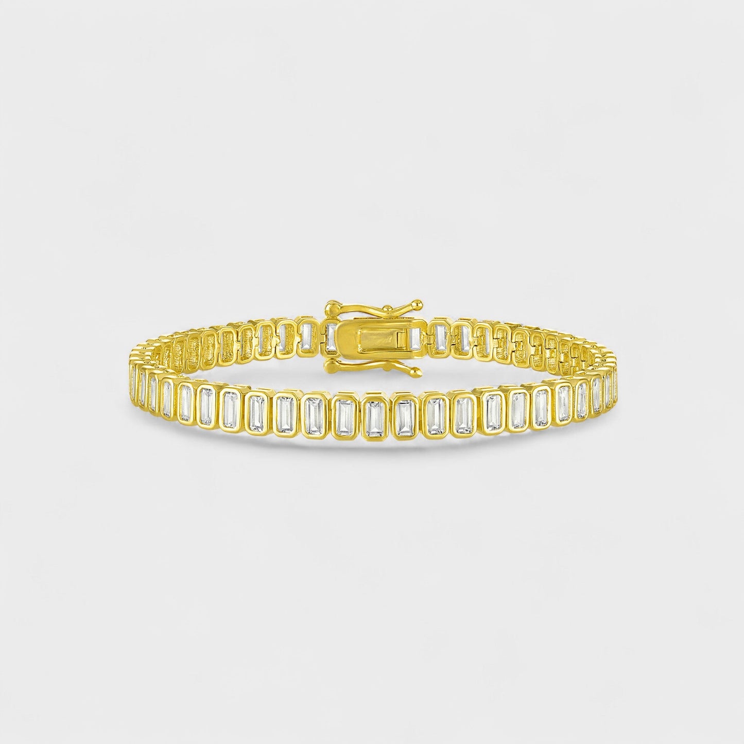 CHOE emerald cut bezel bracelet in 14K gold vermeil