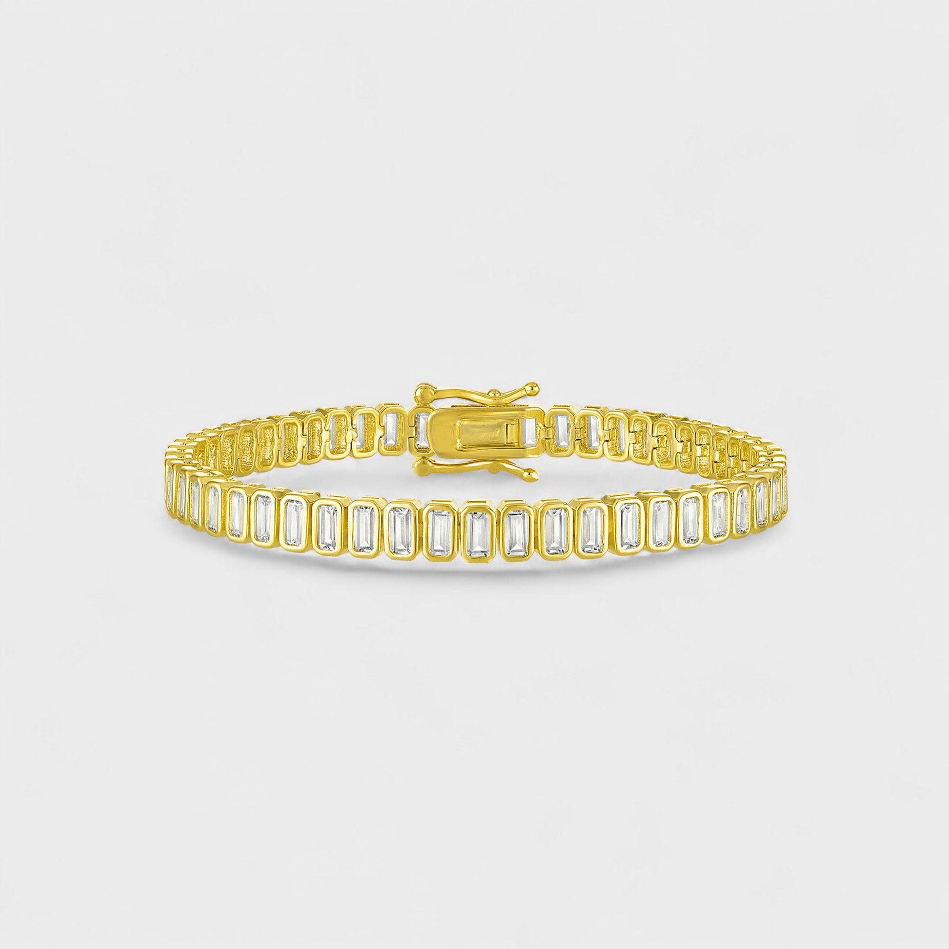 CHOE emerald cut bezel bracelet in 14K gold vermeil