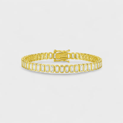 CHOE emerald cut bezel bracelet in 14K gold vermeil