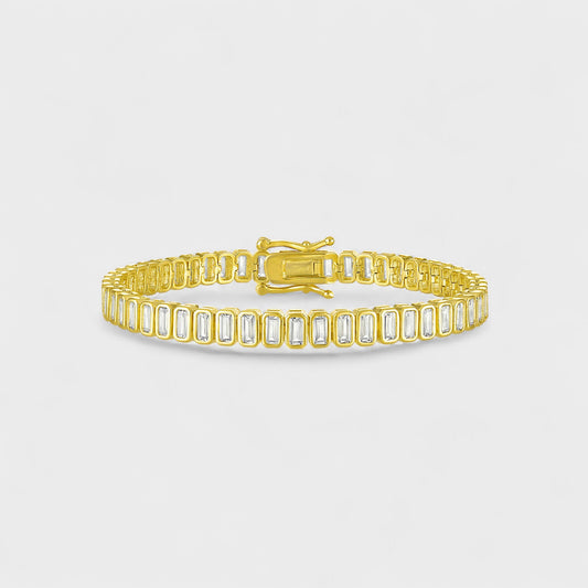 CHOE emerald cut bezel bracelet in 14K gold vermeil