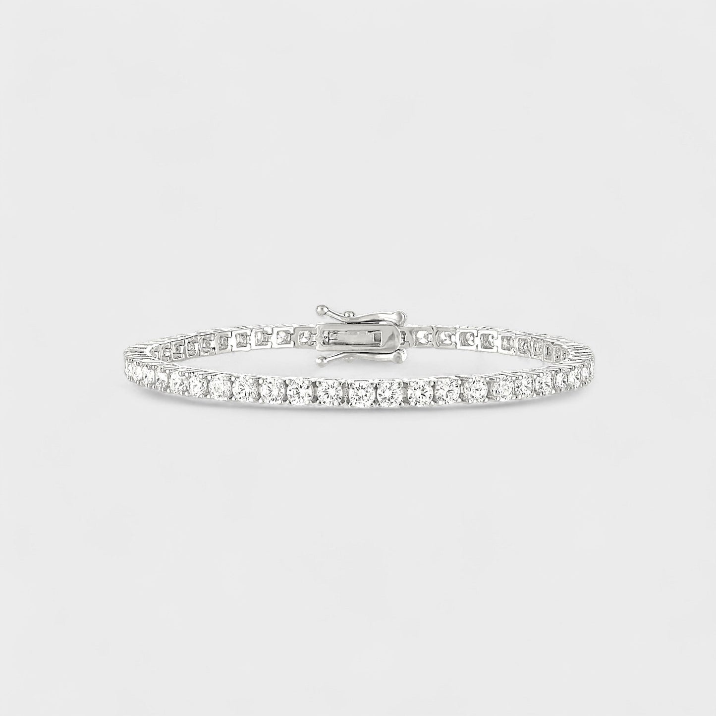 CHOE moissanite tennis bracelet in rhodium-plated sterling silver - hero shot