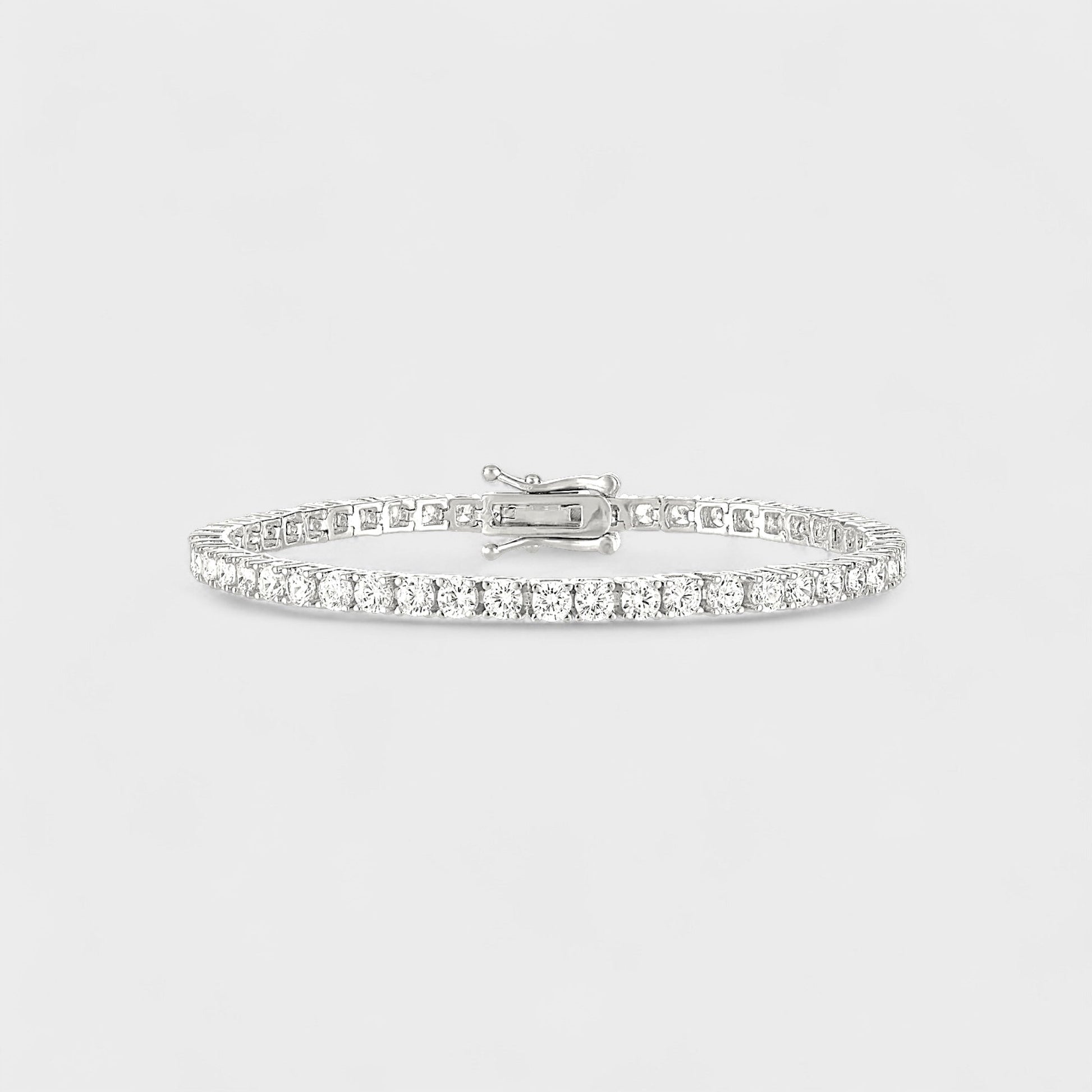 CHOE moissanite tennis bracelet in rhodium-plated sterling silver - hero shot