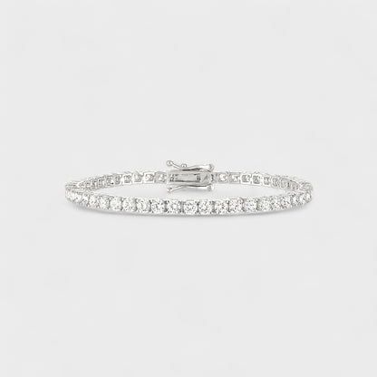 CHOE moissanite tennis bracelet in rhodium-plated sterling silver - hero shot