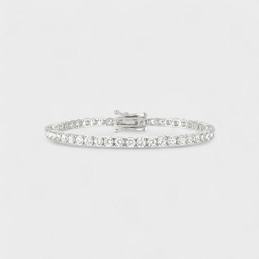 CHOE moissanite tennis bracelet in rhodium-plated sterling silver - hero shot