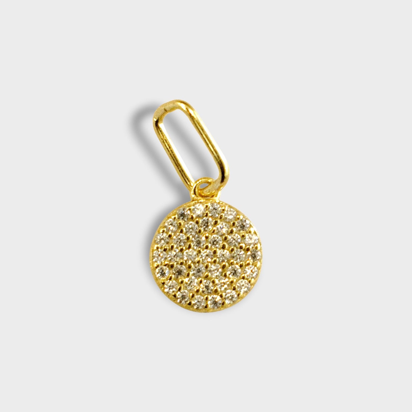 FYB disc charm in 18K gold plated sterling silver