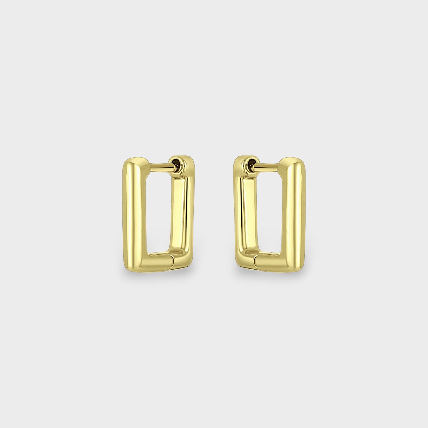 FYB Erin square huggie earrings in 18K gold plated sterling silver
