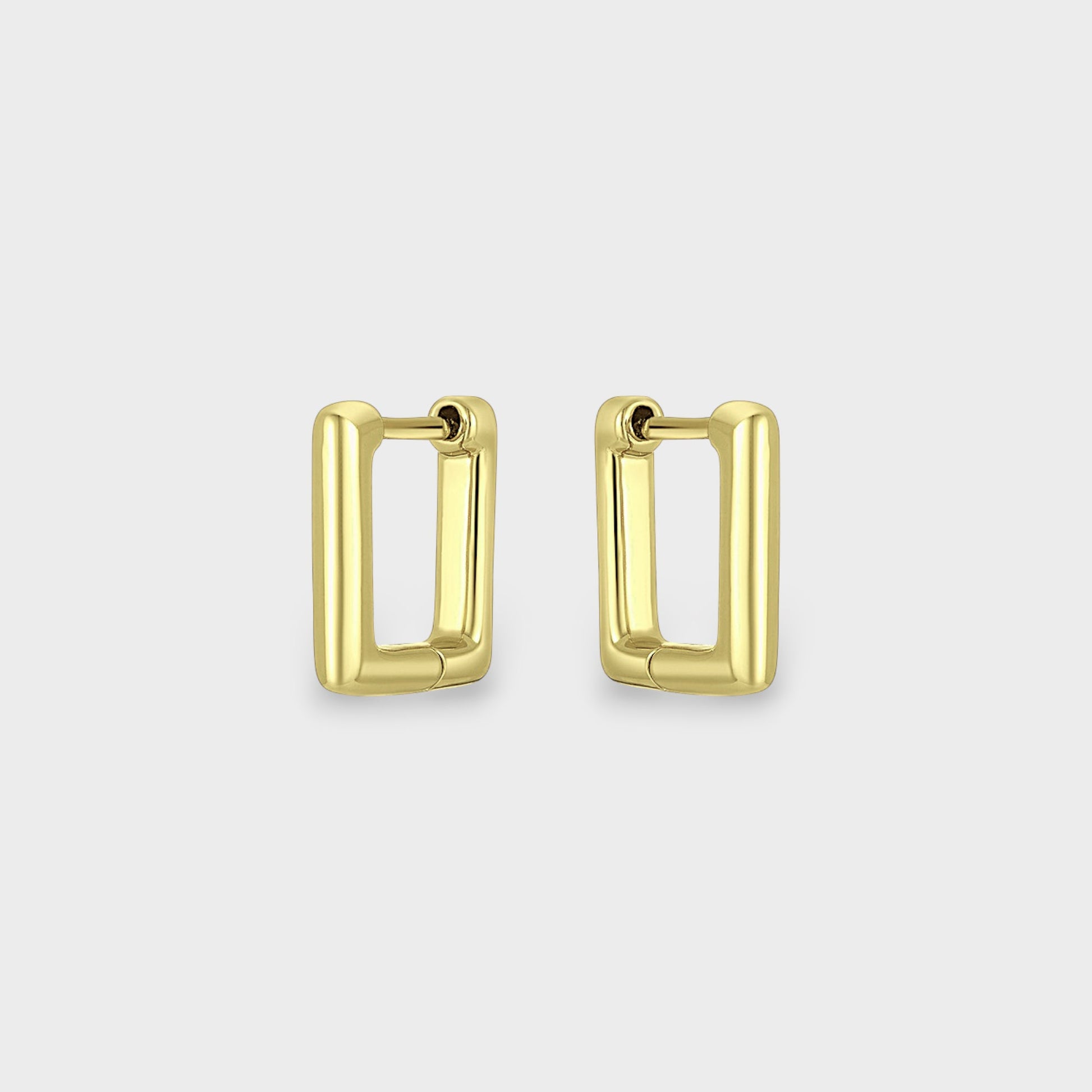 FYB Erin square huggie earrings in 18K gold plated sterling silver
