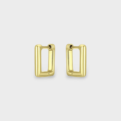 FYB Erin square huggie earrings in 18K gold plated sterling silver
