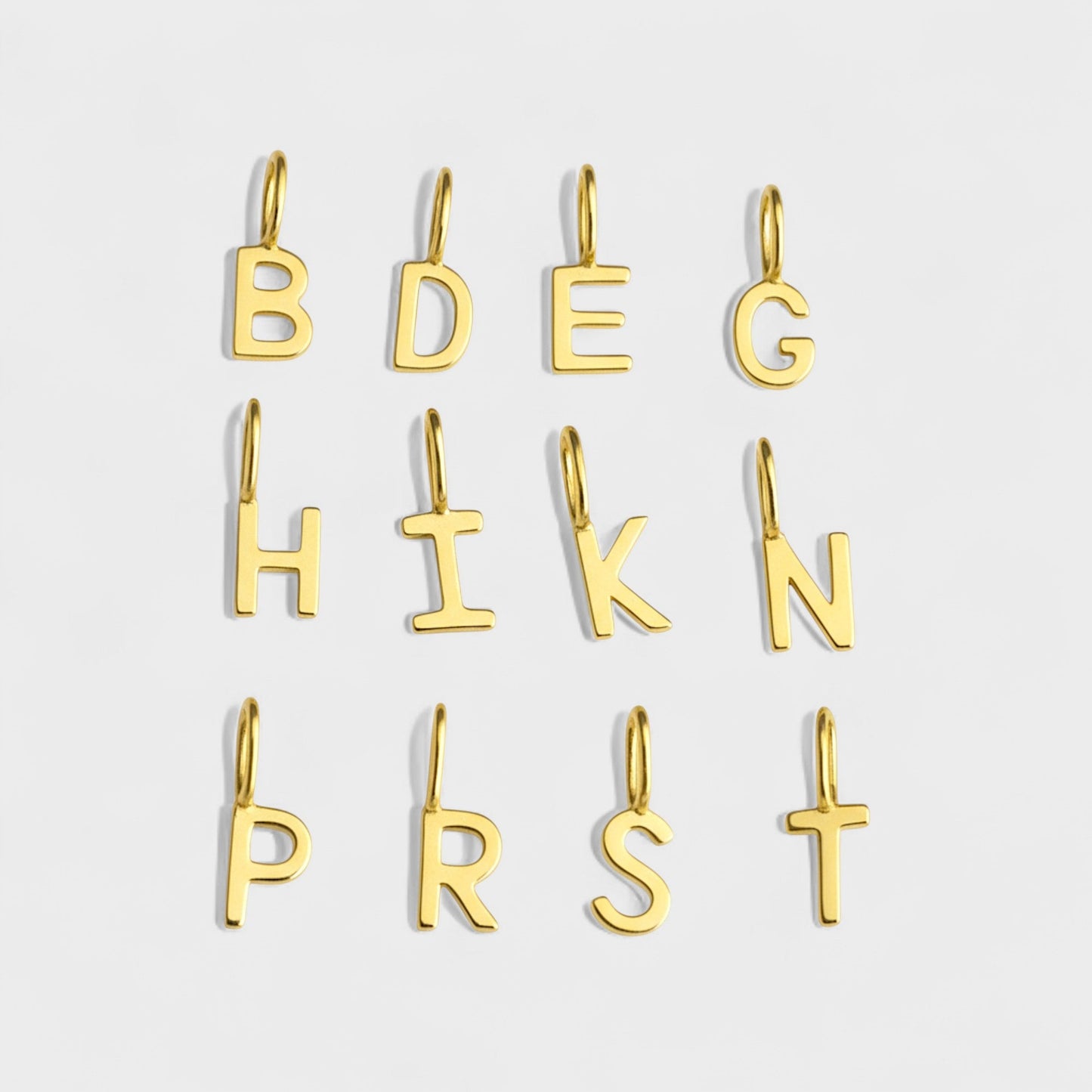 FYB initial letter charms in 18K gold plated sterling silver - add-on charms