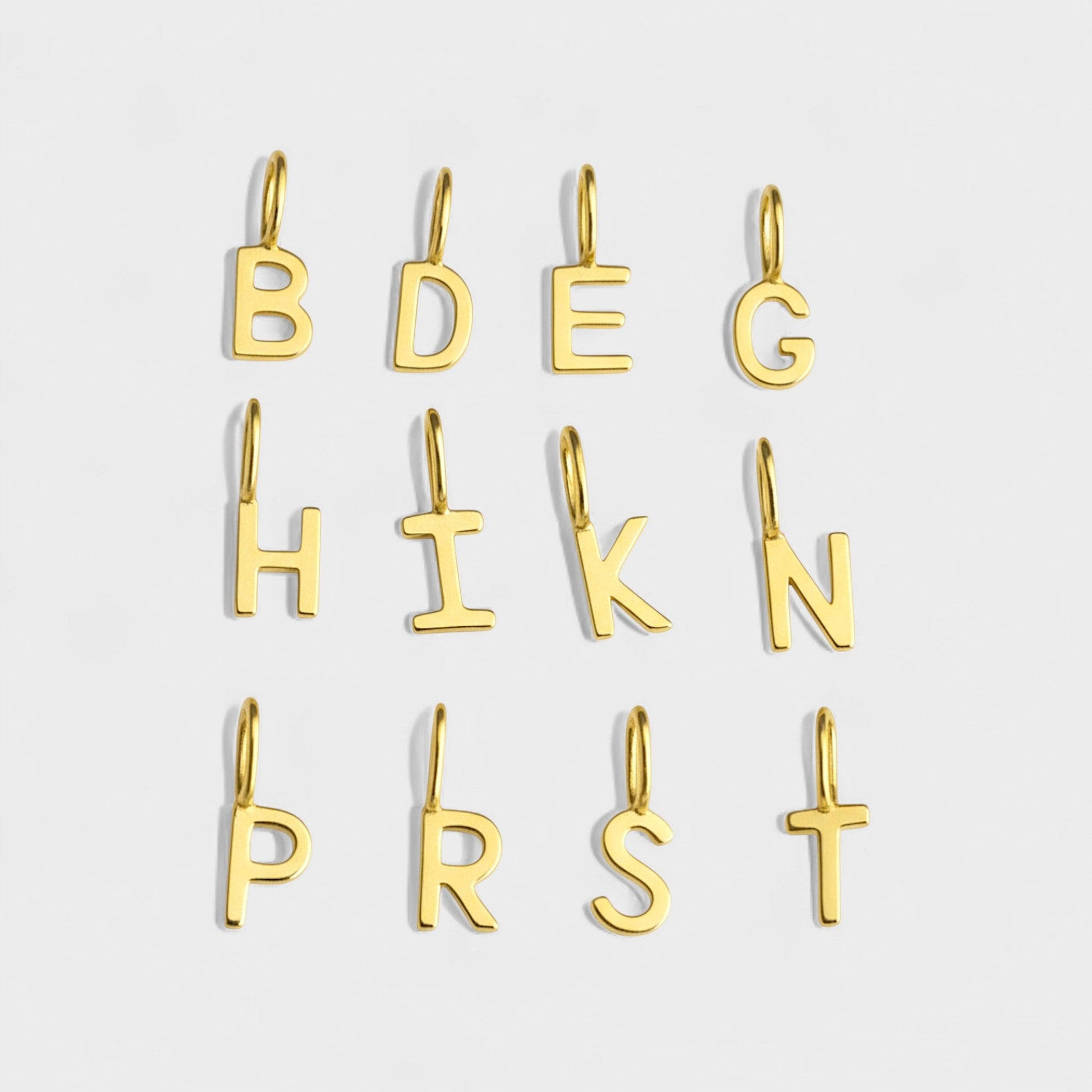 FYB initial letter charms in 18K gold plated sterling silver - add-on charms