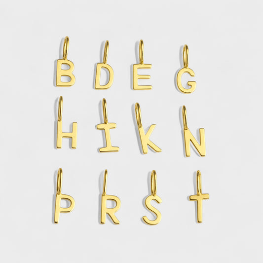 FYB initial letter charms in 18K gold plated sterling silver - add-on charms
