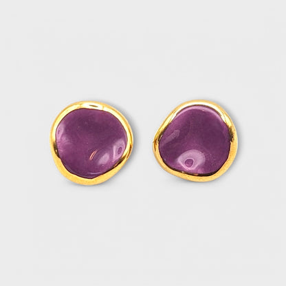 Maximilianas Ondulado ceramic stud earrings - magenta