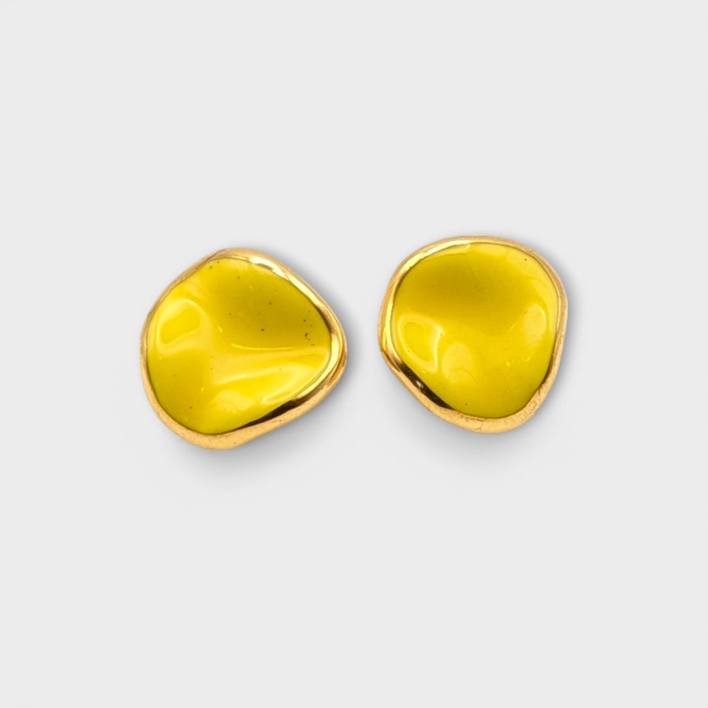 Maximilianas Ondulado ceramic stud earrings - yellow