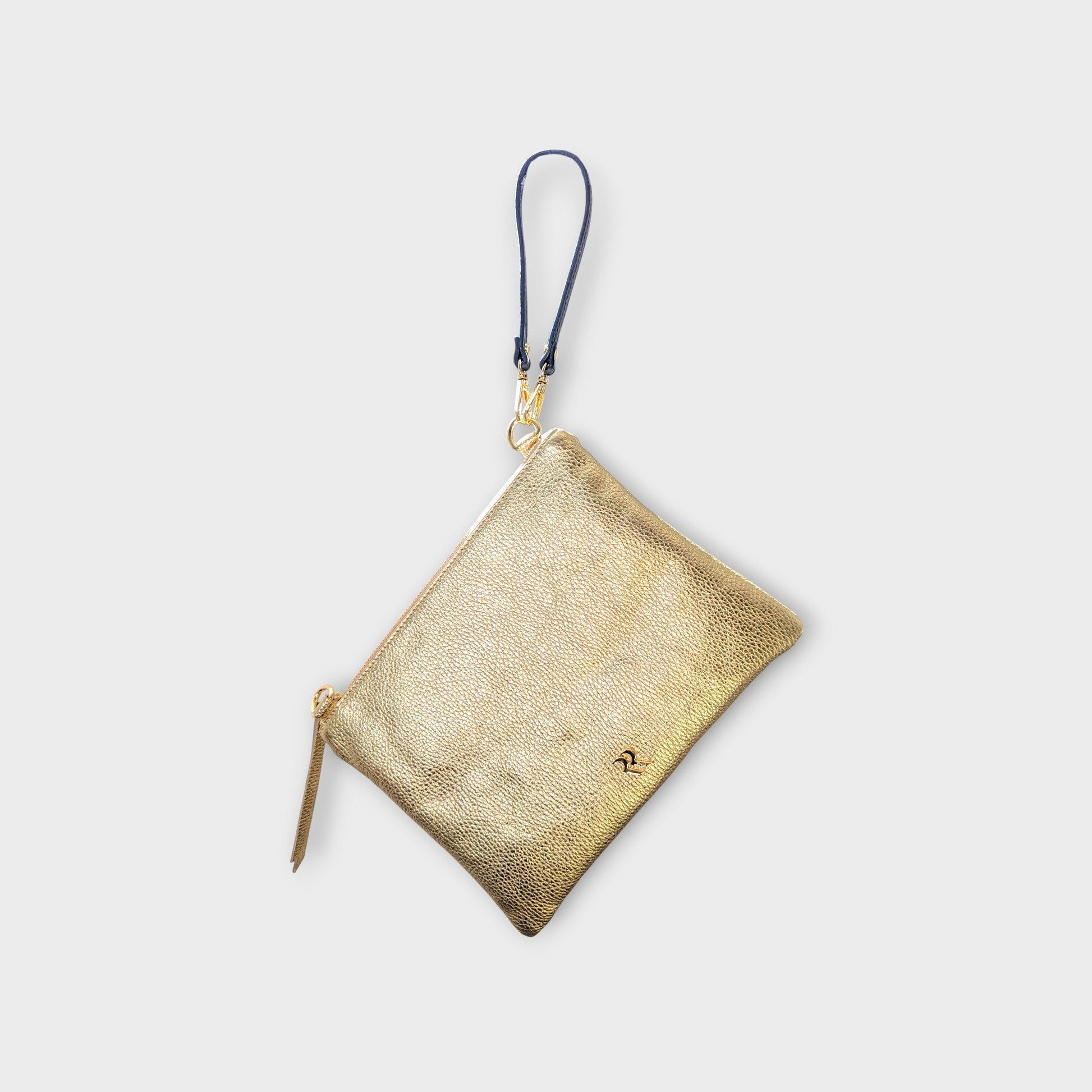 Rossi gold pouch as wristlet clutch